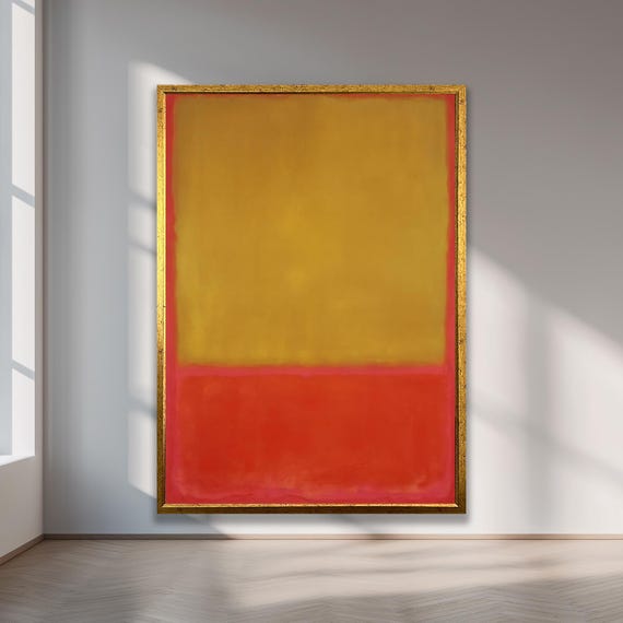 Mark Rothko Style Abstract Color Field Painting Ochre And Red Wall Art