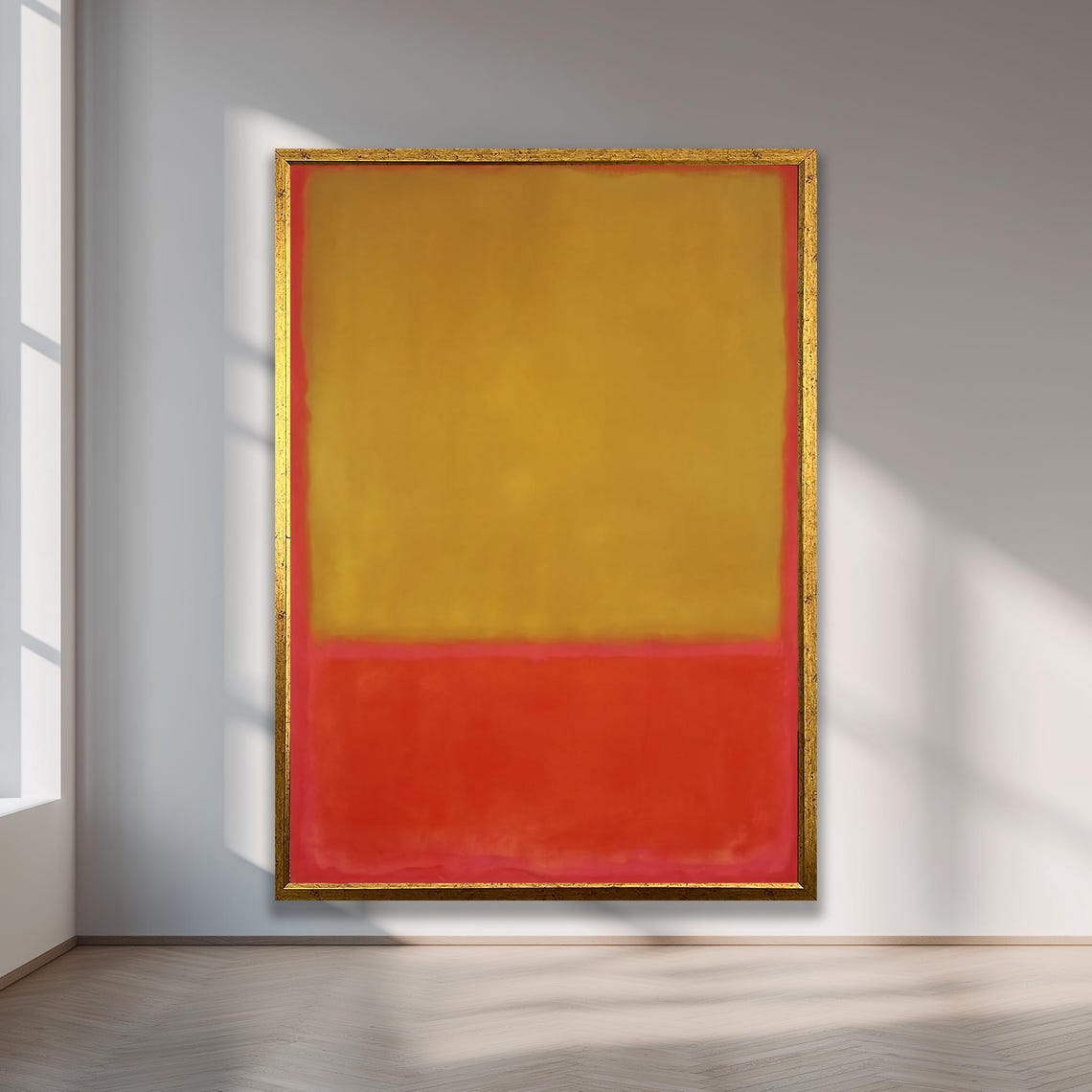 Mark Rothko Style Abstract Color Field Painting Ochre And Red Wall Art