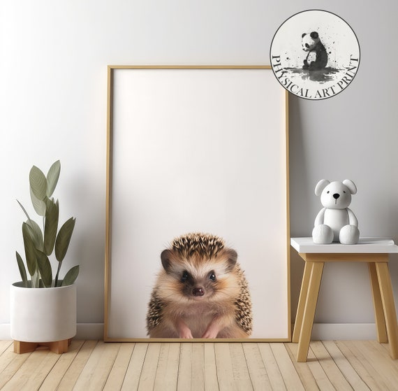 Baby Hedgehog Wall Art Physical Print Animal Illustration Nursery Decor Infant Matte Poster