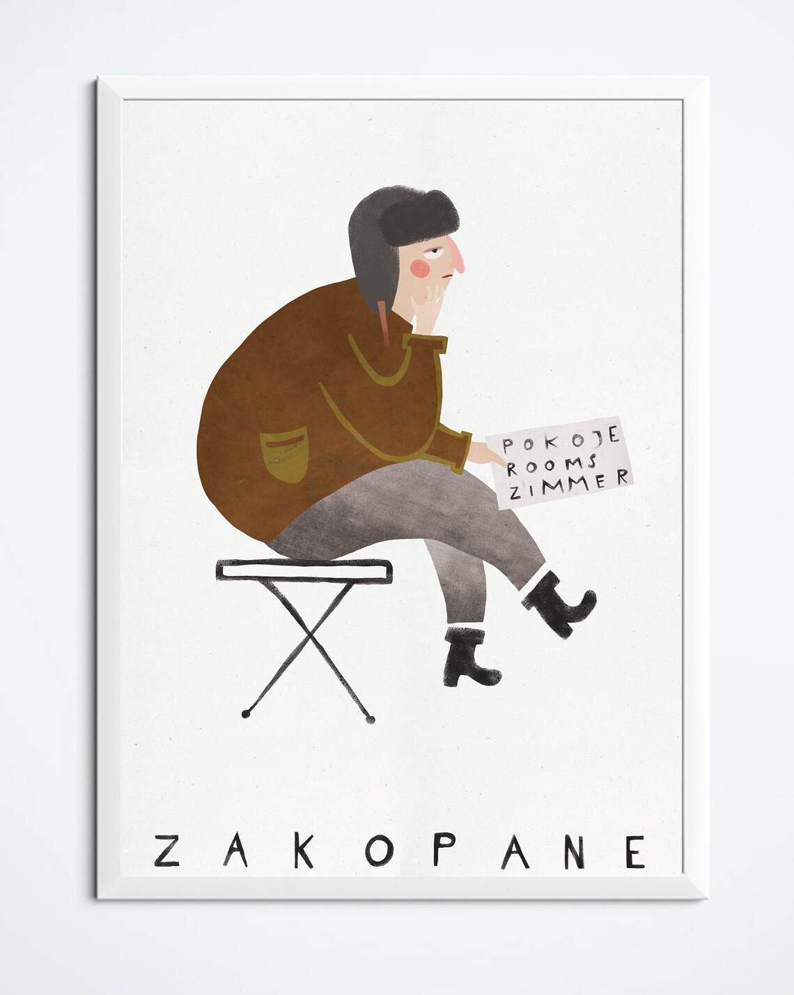 Zakopane Pokoje Rooms Zimmer Sign Funny Guesthouse Folk Travel Poster - Image 2