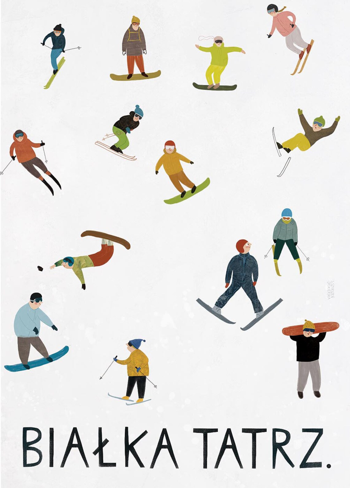 Bialka Tatrzanska Ski Resort Skiers Snowboarders Winter Travel Poster - Image 2