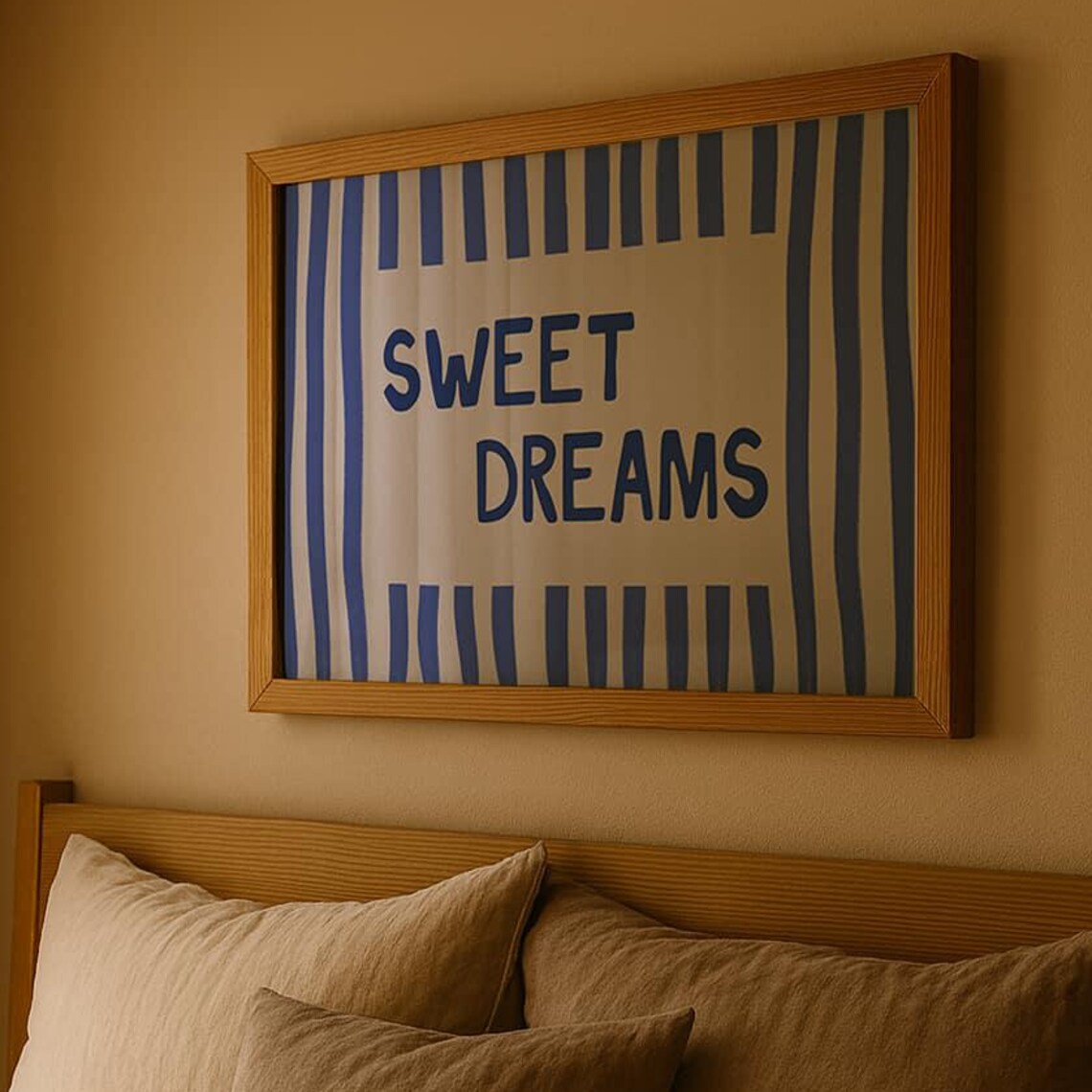 Blue Coquette Sweet Dreams Preppy Bedroom Art Print