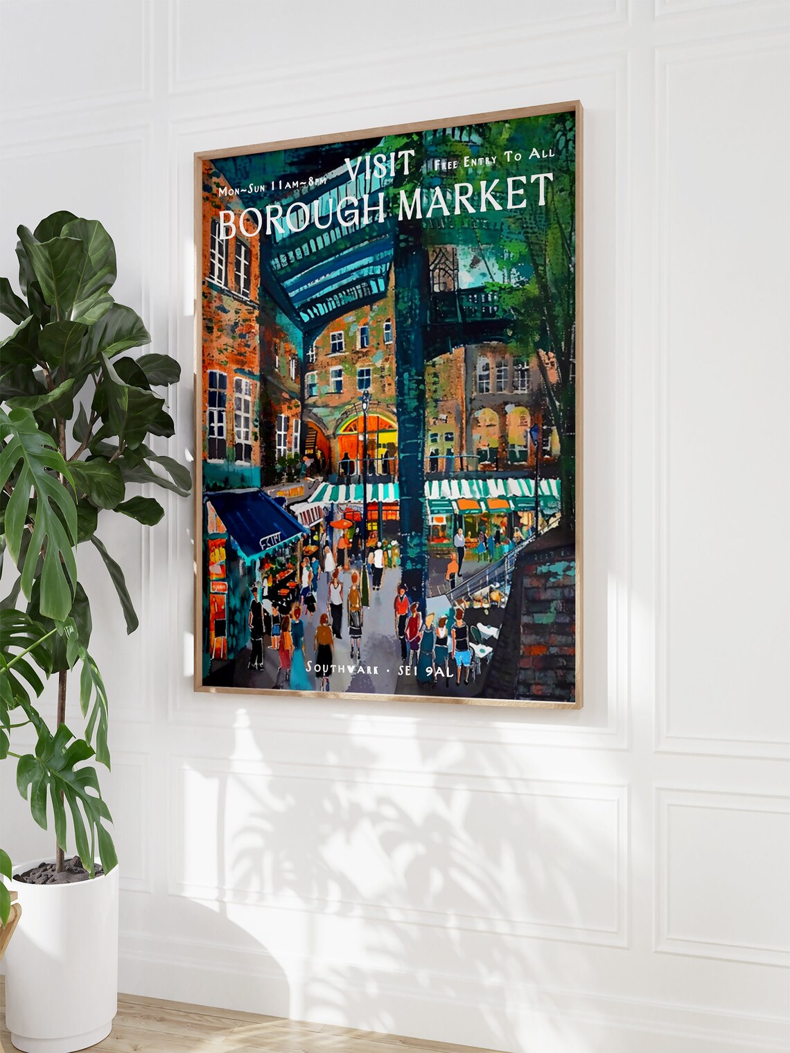 Borough Market London Vintage Travel Poster - Image 3