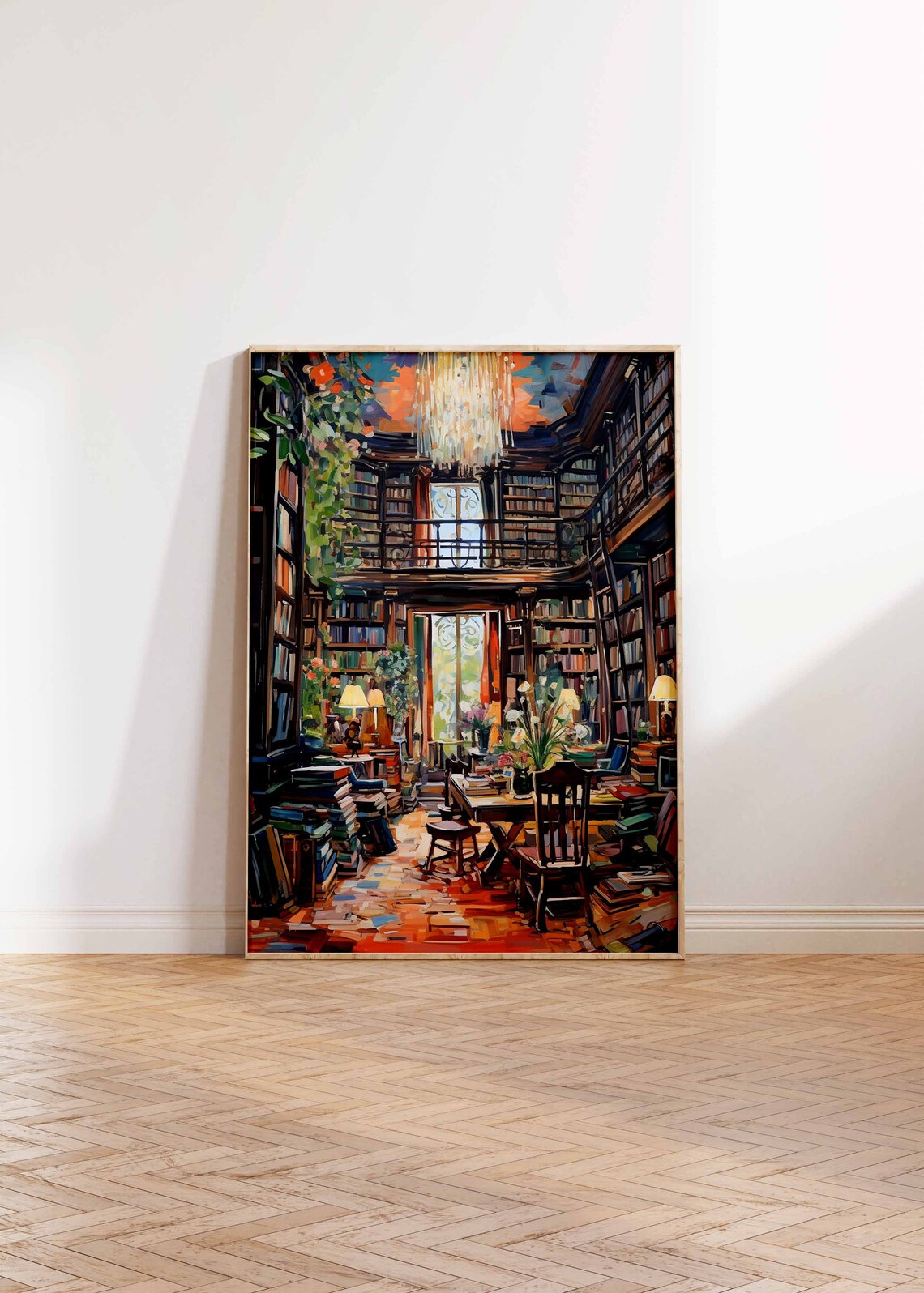 Vintage Library Poster, Book Lovers Art Print - Image 2