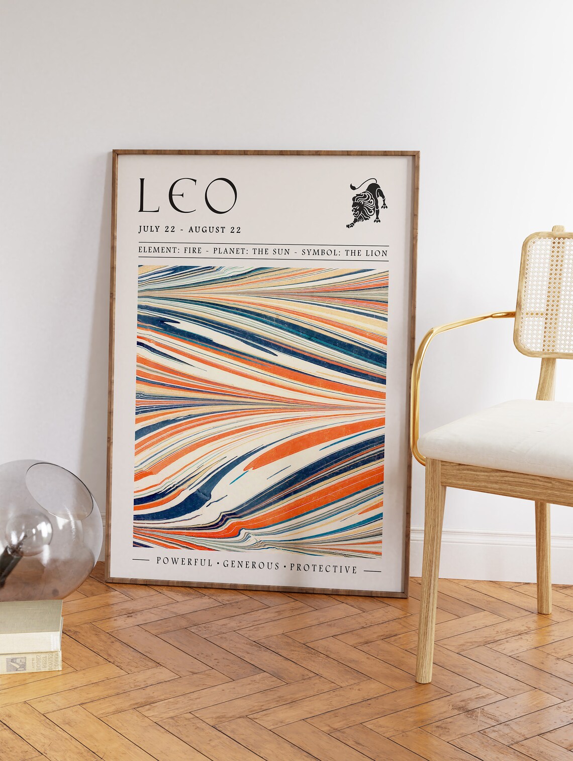 Leo Star Sign Poster, Boho Astrology Art Print - Image 3