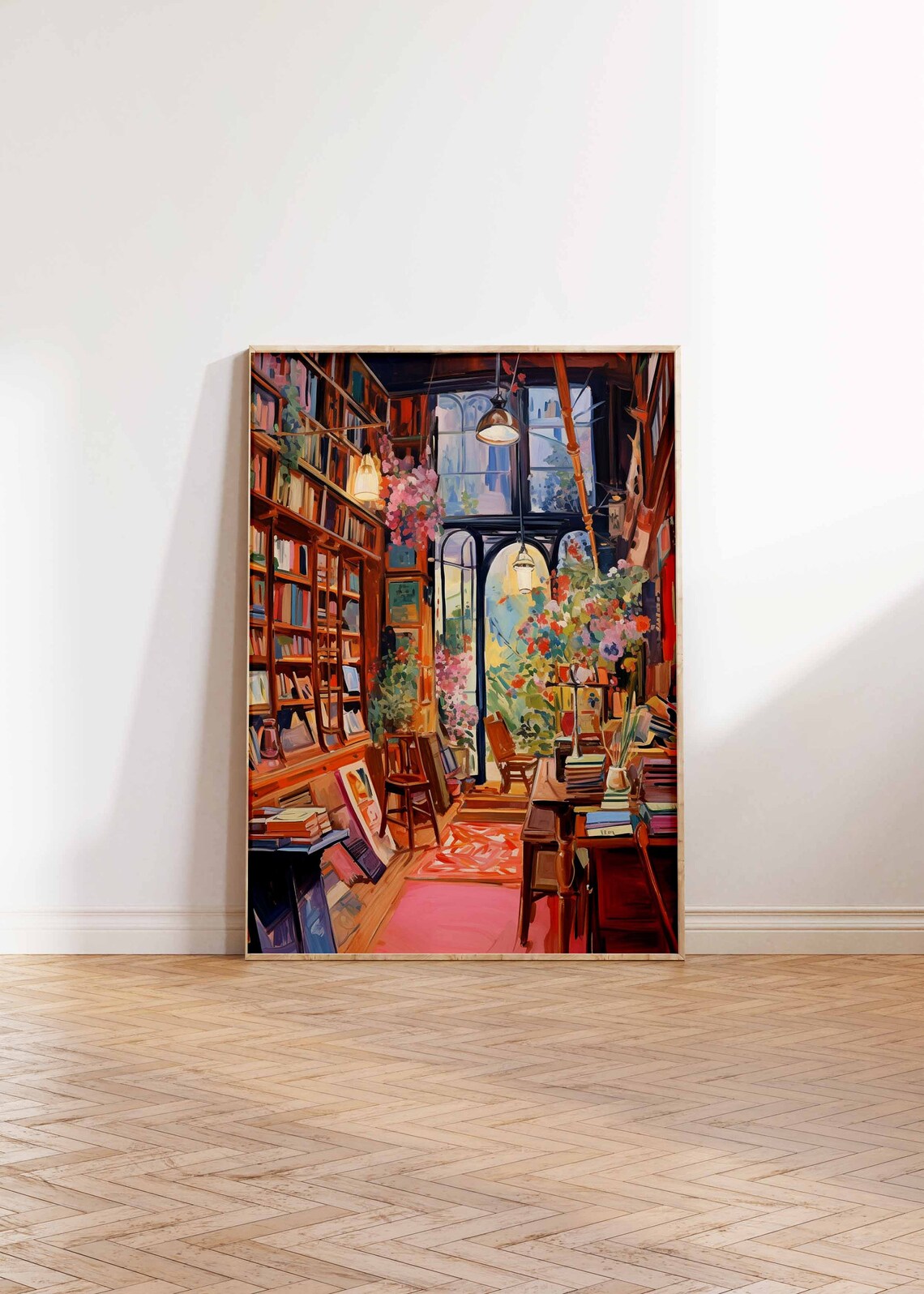Vintage Library Poster, Book Shop Art Print - Image 3