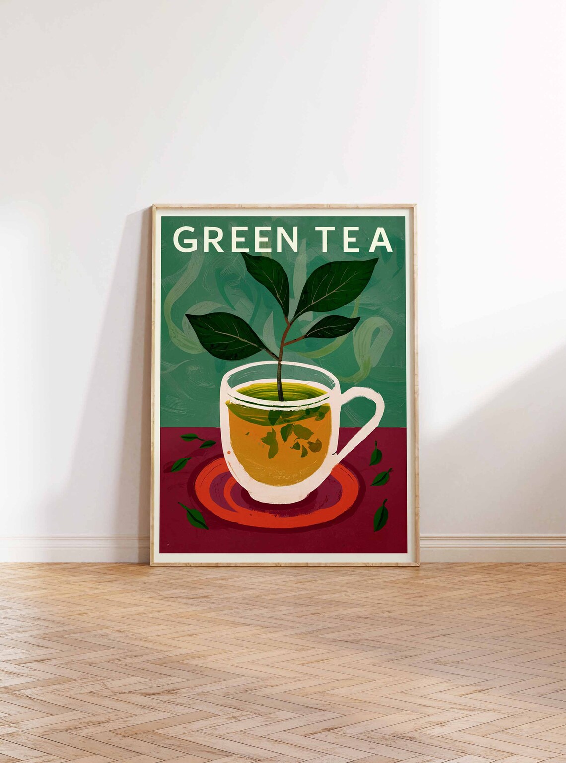 Green Tea Poster, Herbal Tea Kitchen Art Print - Image 2
