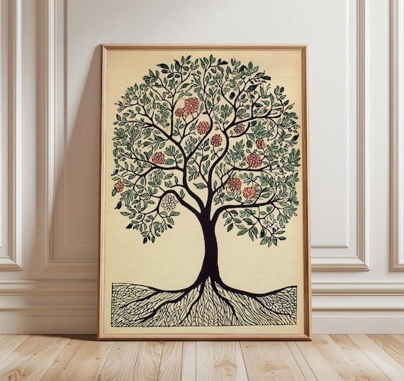Tree Of Life Poster, Modern Minimalist Art Print