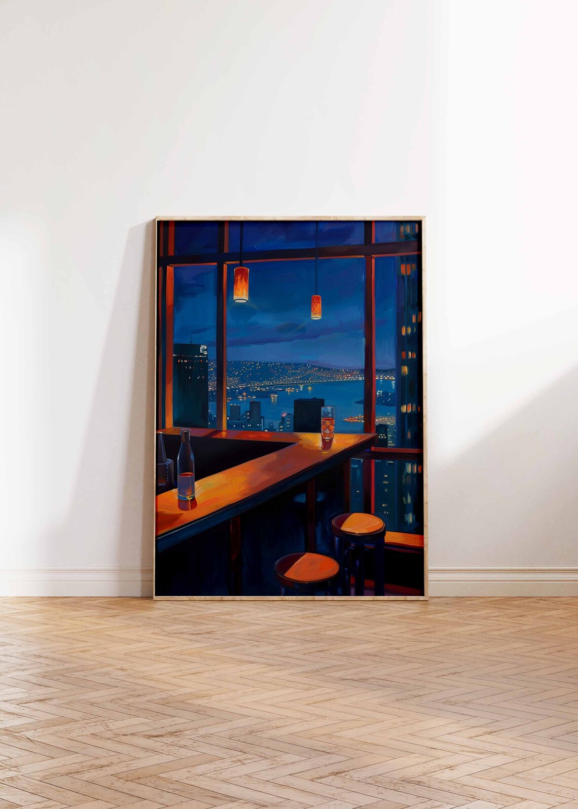 Rooftop Cocktail Bar Travel Poster, Lounge Decor - Image 2