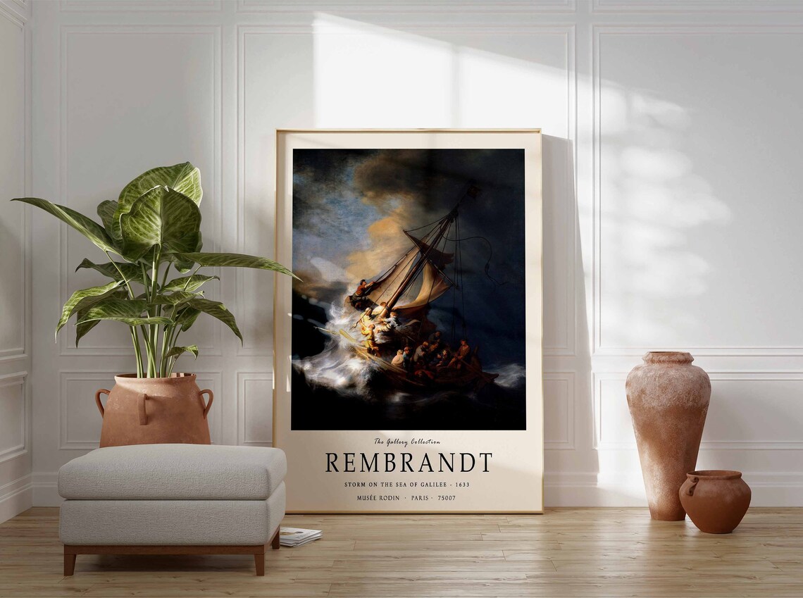 Rembrandt Storm On The Sea Of Galilee 1633 Biblical Art Poster - Image 2
