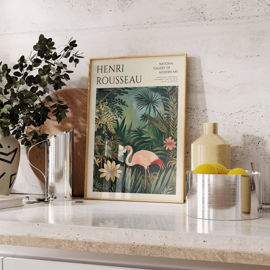 Henri Rousseau Pink Flamingo Tropical Jungle National Gallery Poster - Image 3