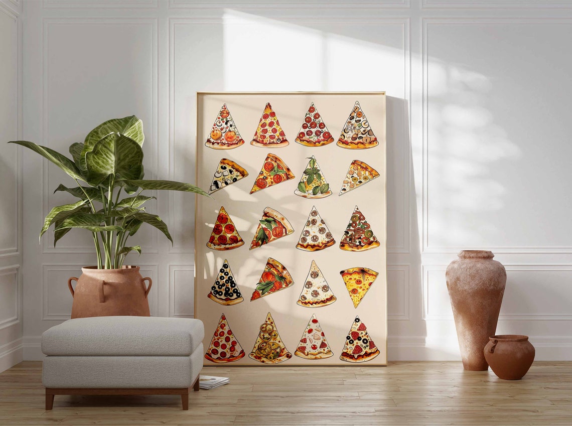 Pizza Poster Pizza Art Kitchen Decor Kitchen Poster Food Art Italian Food Poster Italy Print Italian Poster Food Gift Food Print - Image 3