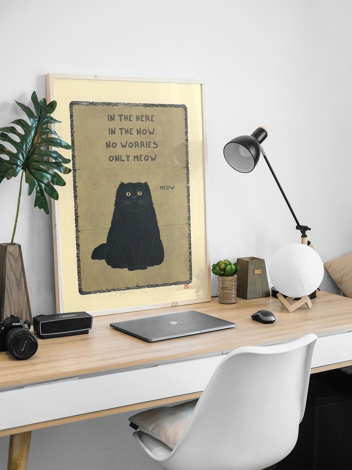 Funny Cat Poster, Japanese Cat Animal Art Print - Image 2