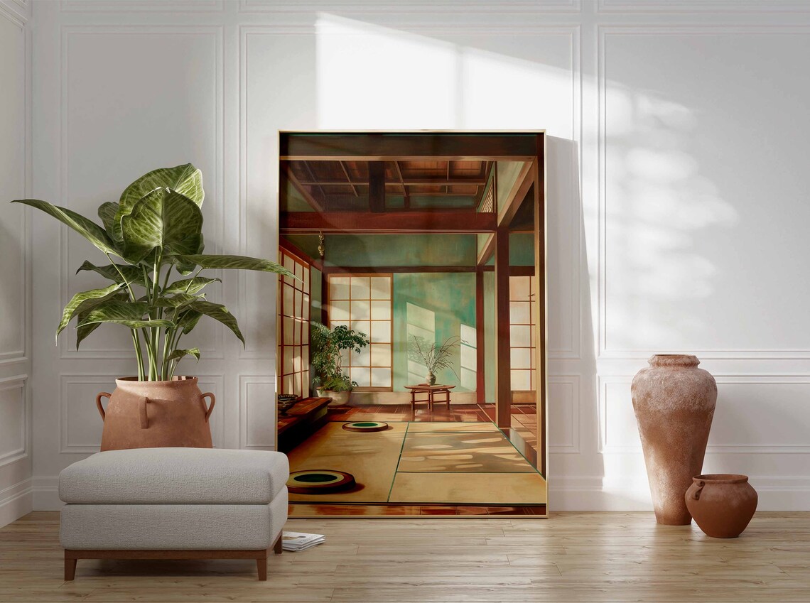 Traditional Japanese Tea House Tatami Interior Art Poster Collection - Image 3