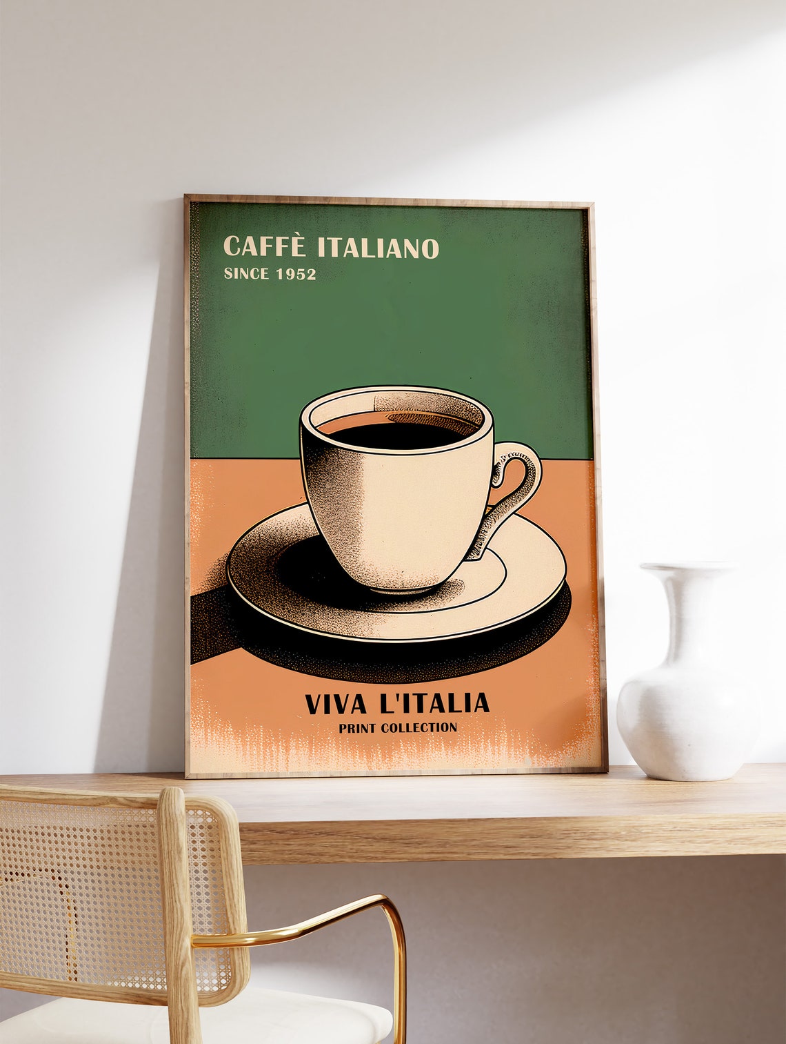 Caffe Italiano Since 1952 Viva l Italia Retro Coffee Cup Art Poster - Image 2