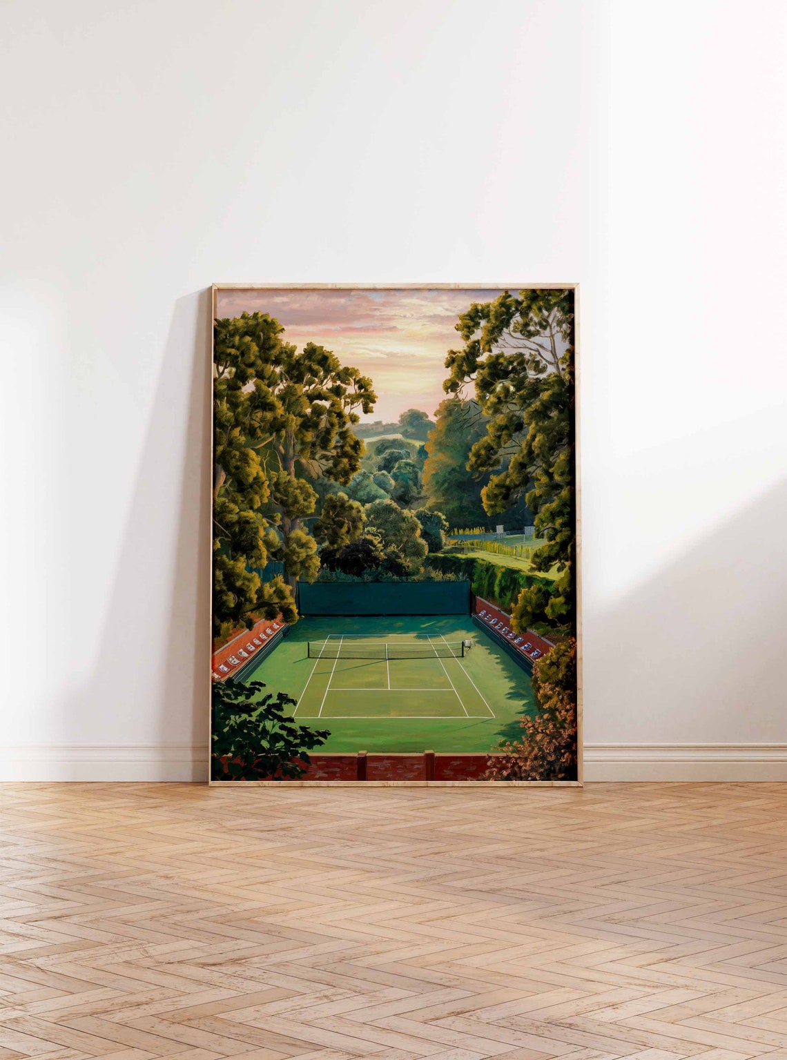 Tennis Poster Tennis Court Art Sports Wall Art Tennis Gift Botanical Print Floral Art Tennis Decor Sport Poster Wall Art Poster - Image 3