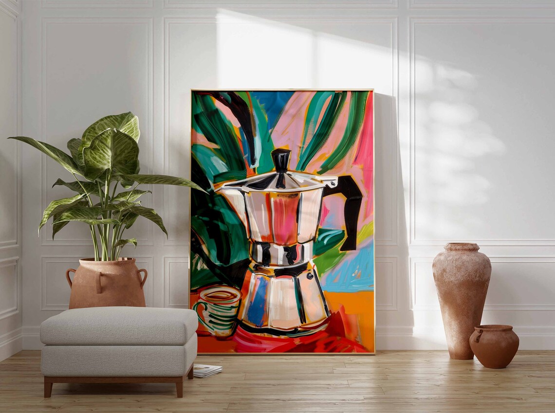 Vintage Italian Coffee Poster, Boho Kitchen Decor - Image 3