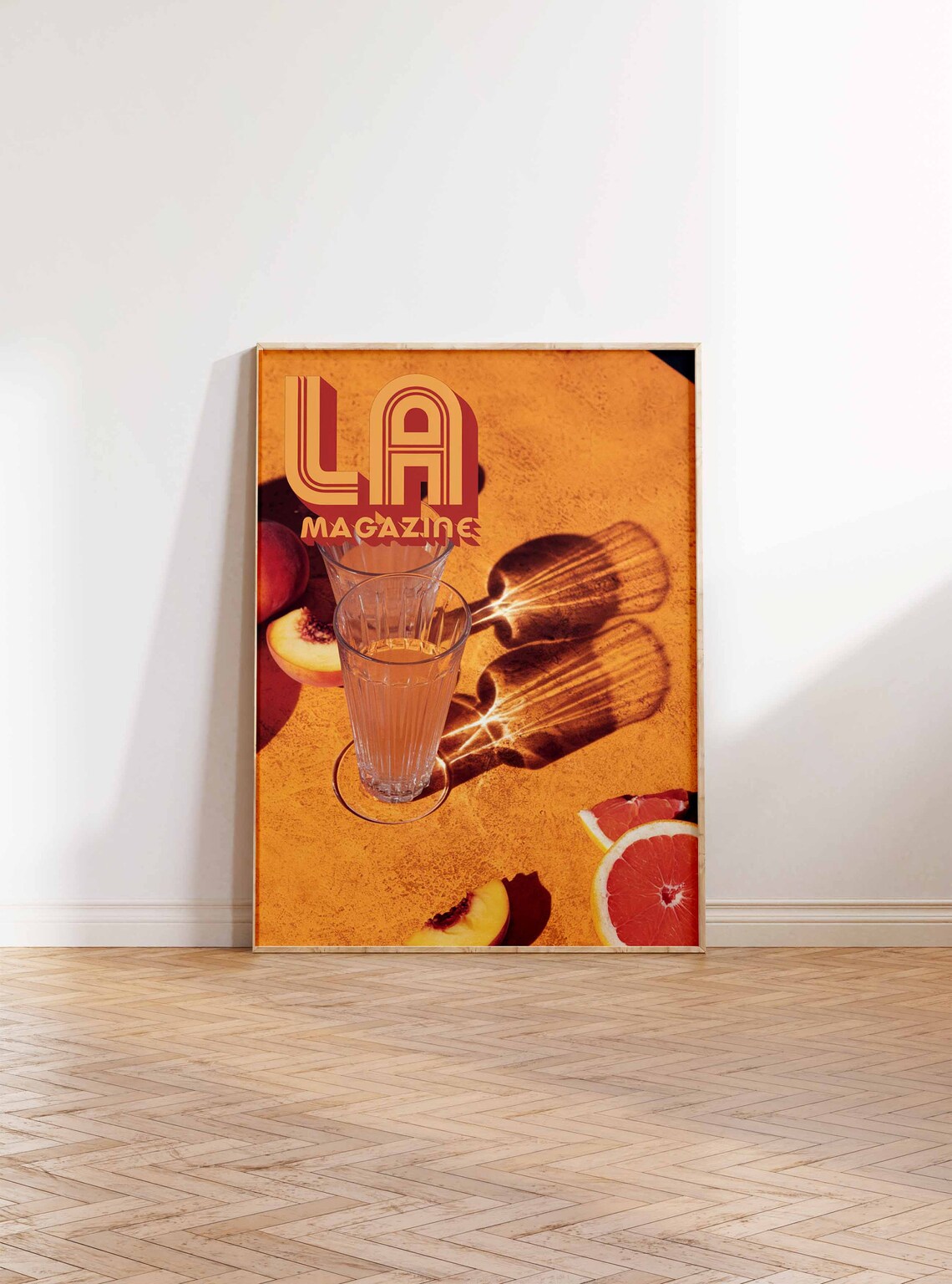 LA Magazine Vintage Orange Juice Peach Grapefruit Still Life Print - Image 2