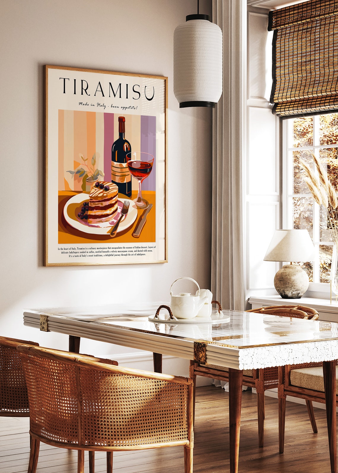Italian Dessert Poster Tiramisu Food Print Poster For Kitchen Kitchen Decor Italian Food Art Italy Poster Retro Food Print Food Gift - Image 2