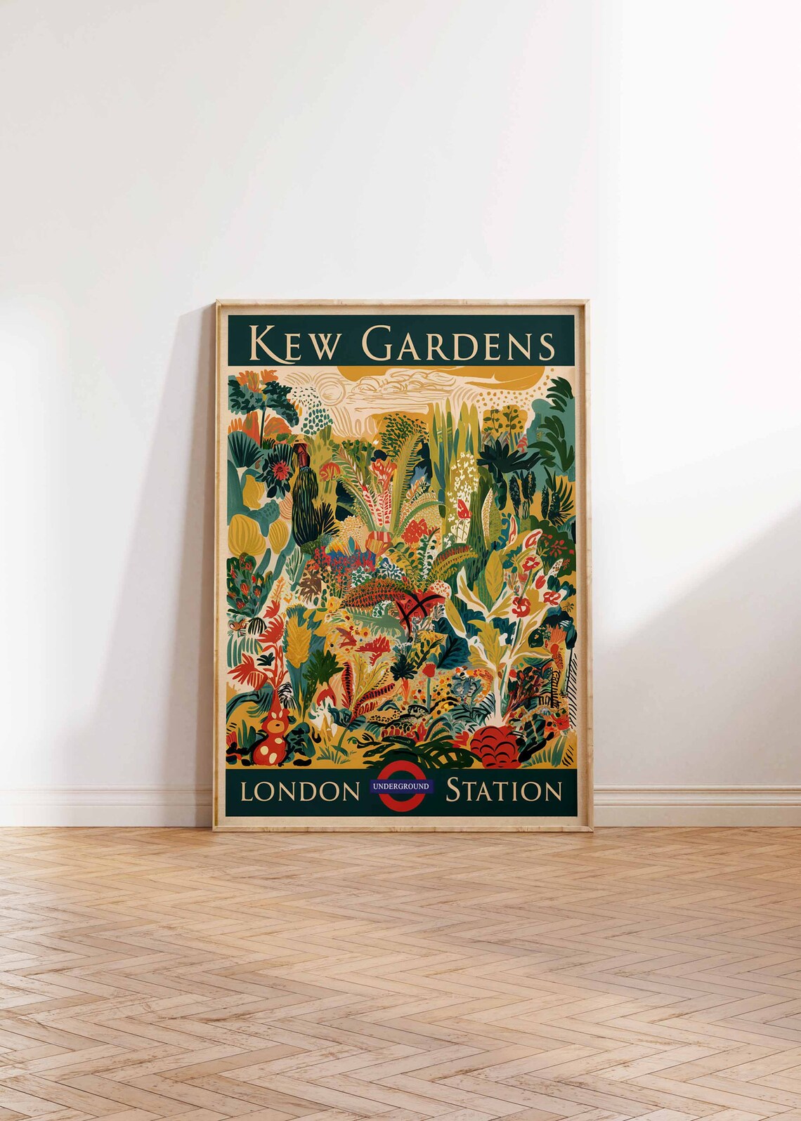 Kew Gardens London Underground Station Botanical Travel Poster - Image 2