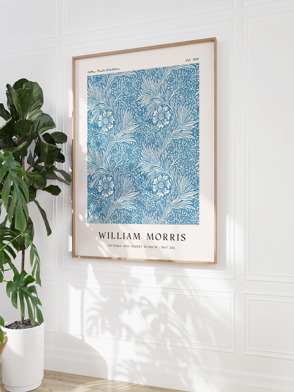 William Morris Marigold Blue Floral Exhibition Poster Victoria Albert - Image 2