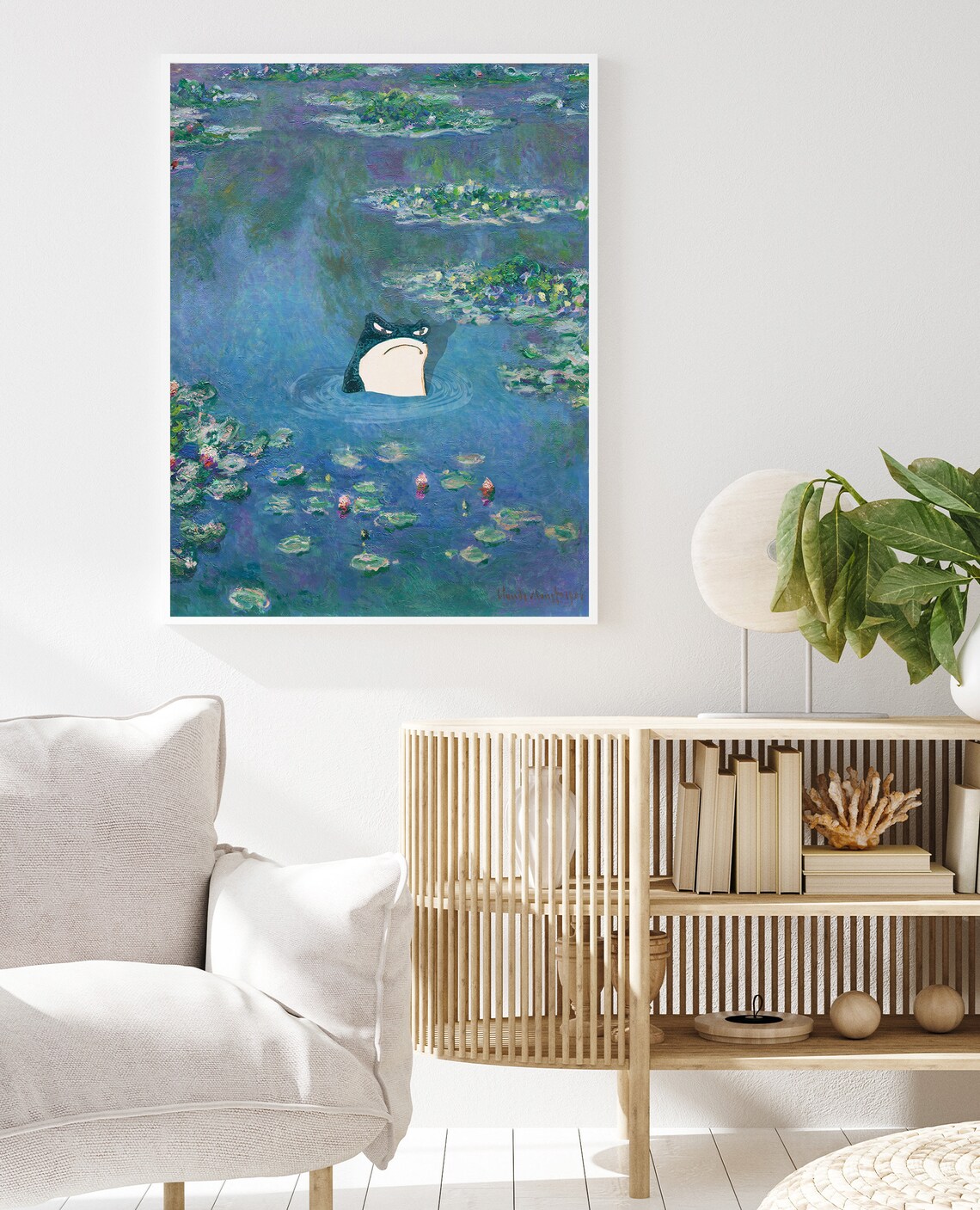 Monet-Inspired Waterlily Frog Art Print - Image 2