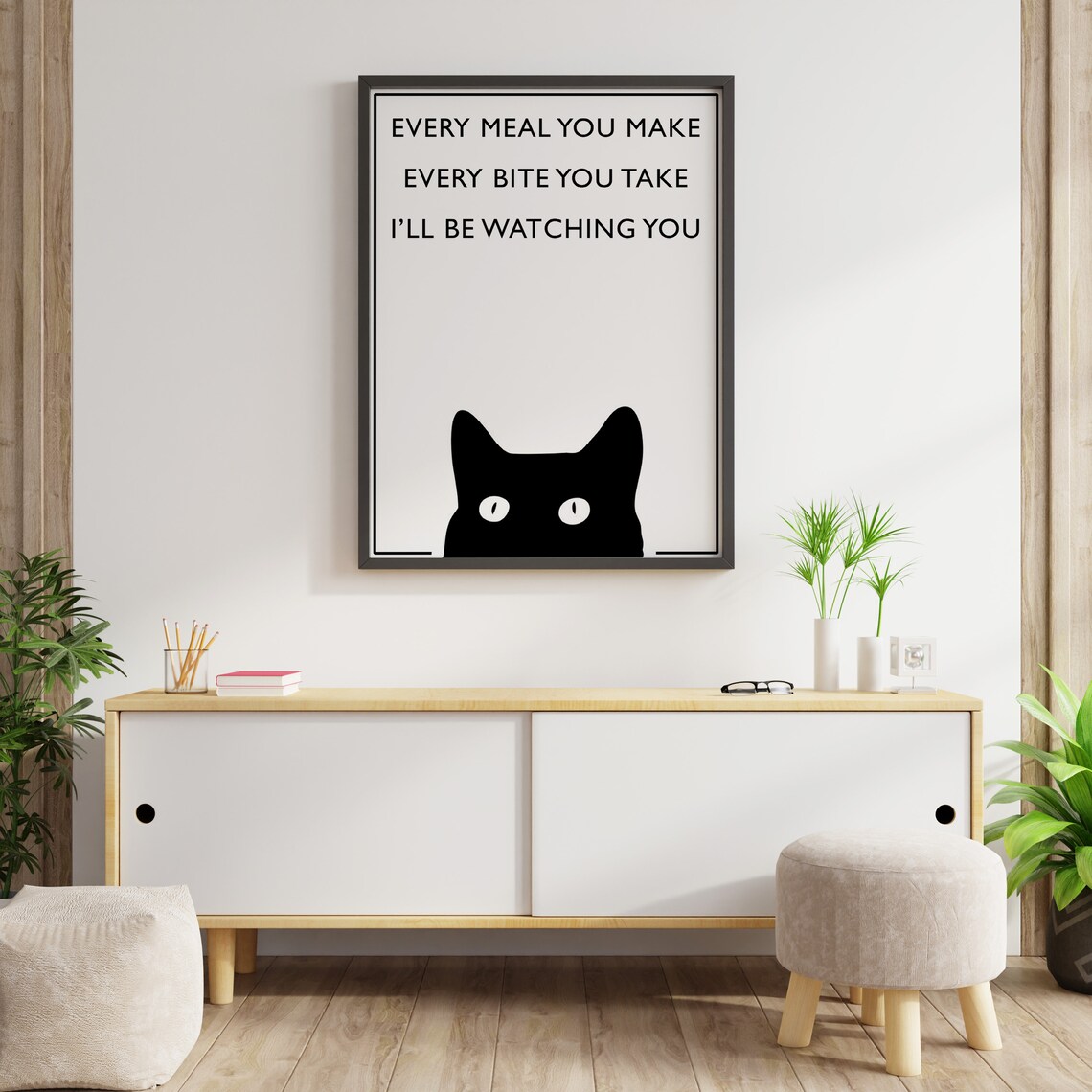 Vintage Cat Poster Print, I'll Be Watching You - Image 2