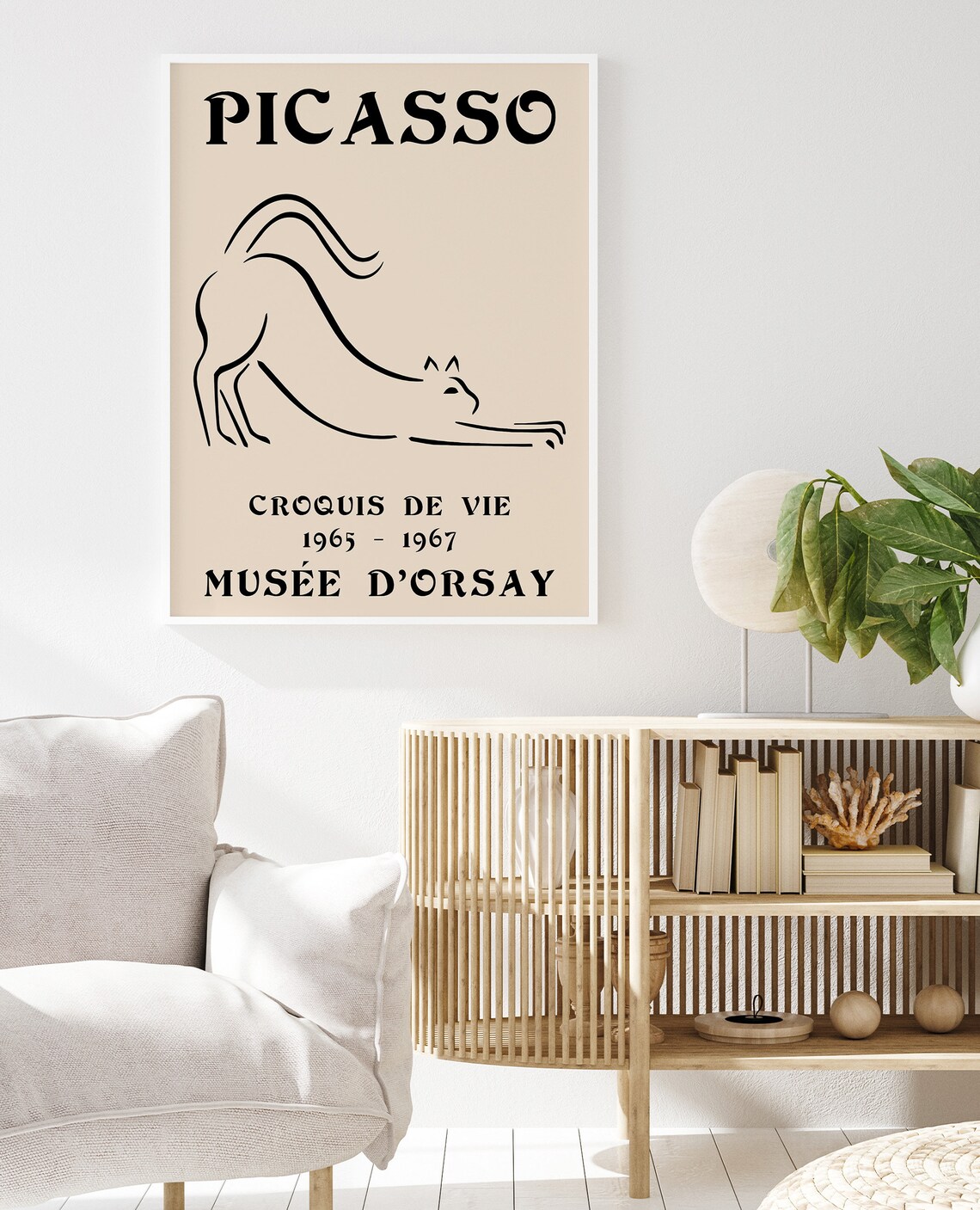Picasso Croquis De Vie 1965 1967 Musée d'Orsay Cat Line Art Poster - Image 2