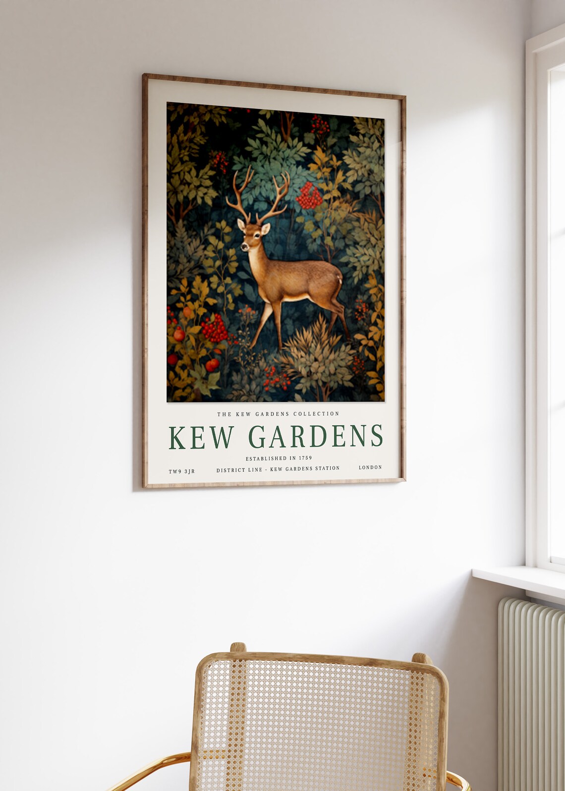 Kew Gardens London Stag Deer Woodland Botanical Collection Wall Art - Image 3