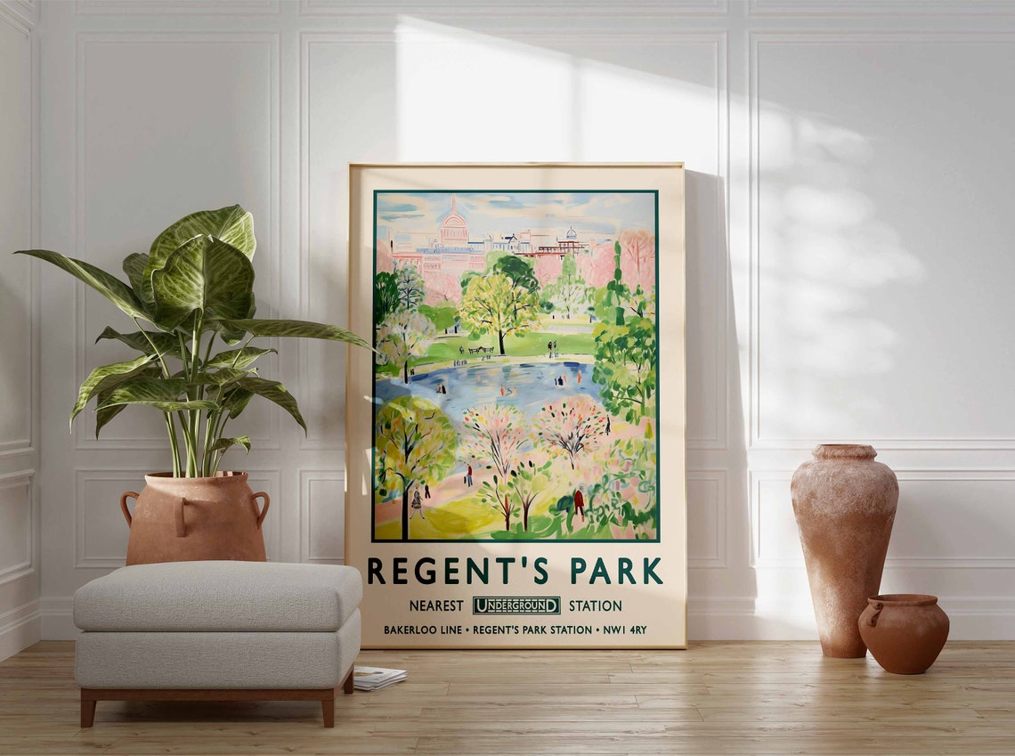 Regents Park London Vintage Underground Travel Poster Great Gift - Image 3