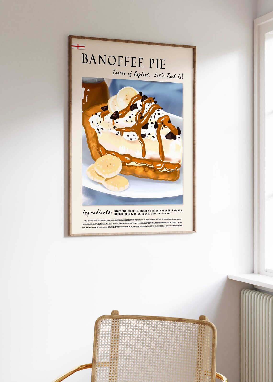 Banoffee Pie Retro Food Poster, London Kitchen Decor - Image 2