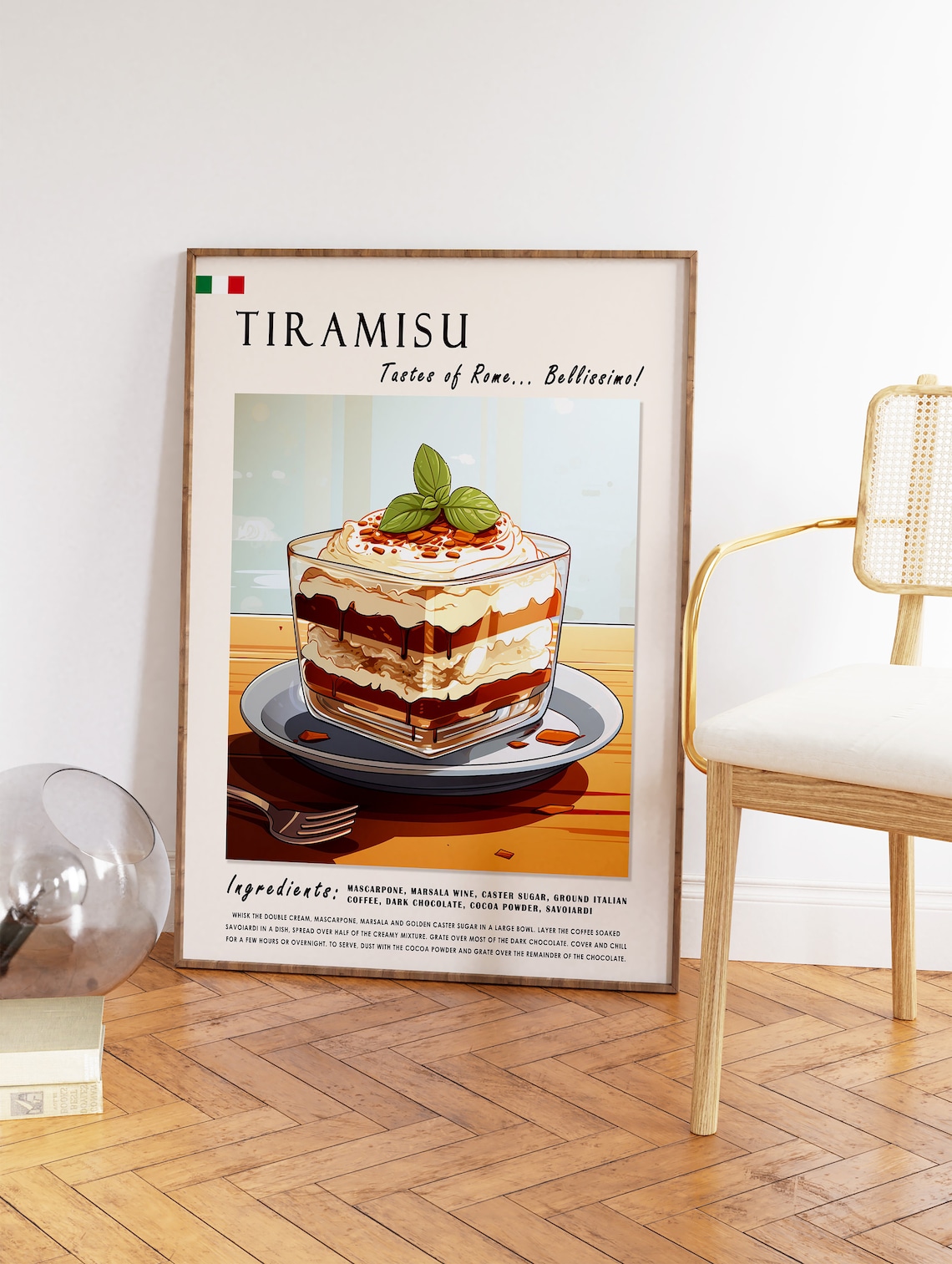 Tiramisu Italian Dessert Kitchen Art Print - Image 2