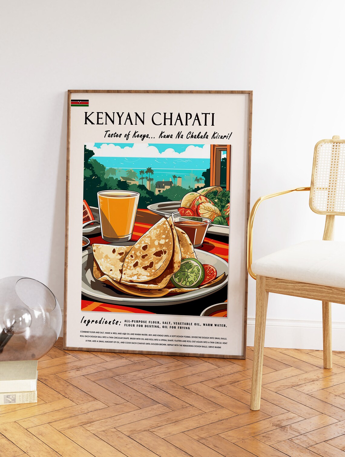 Kenyan Chapati Bread Food Poster, Kitchen Decor - Image 2