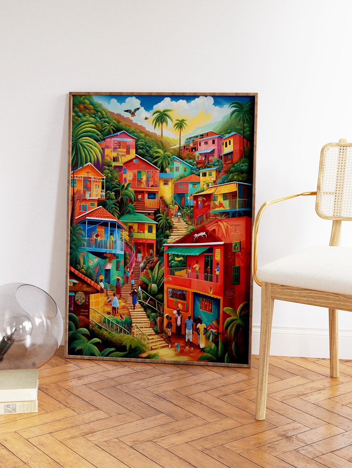Caribbean Tropical Scenery Art Print, Floral Decor - Image 2