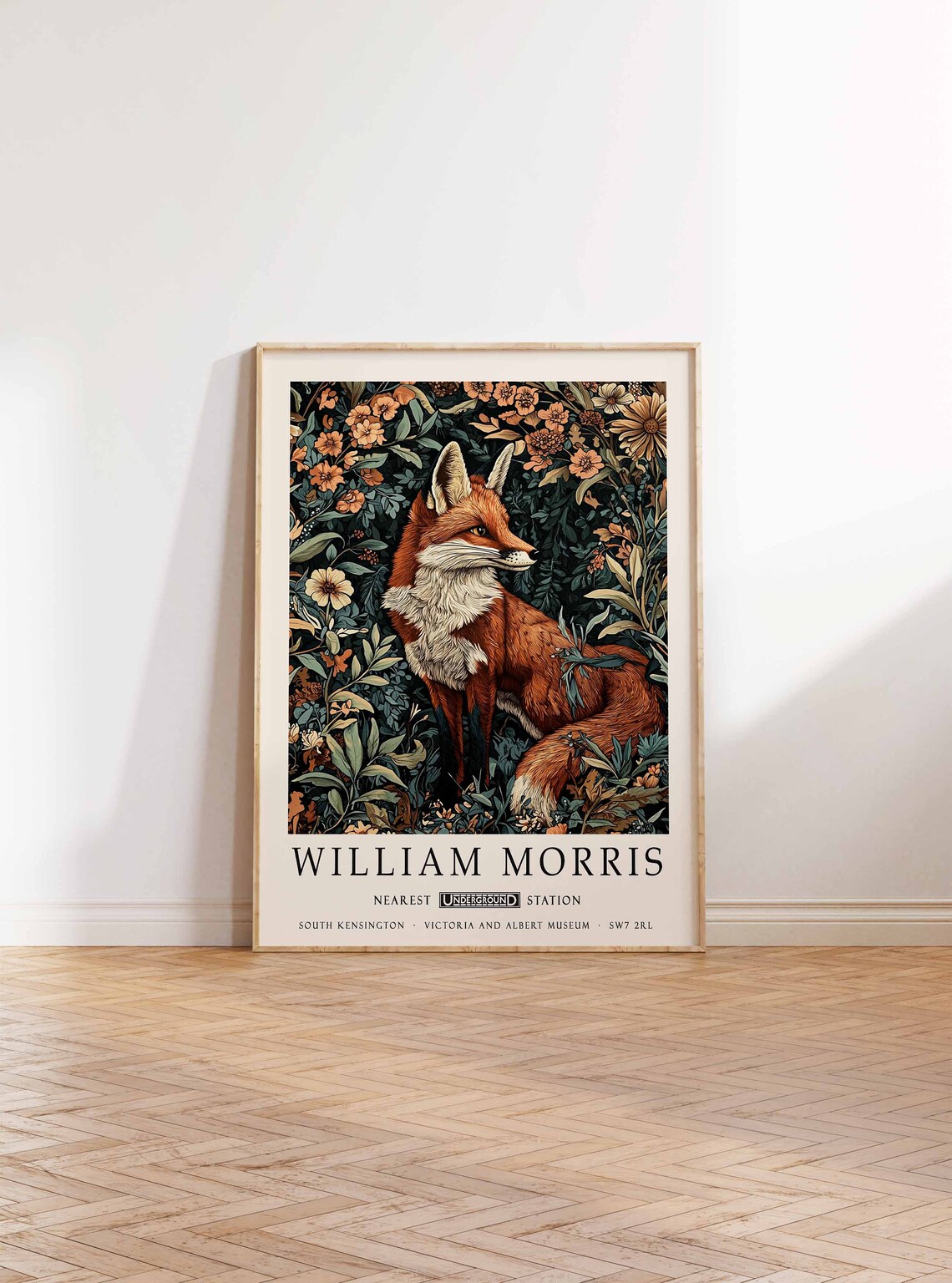 William Morris Fox Woodland Floral Autumn Wildlife Art Poster - Image 2