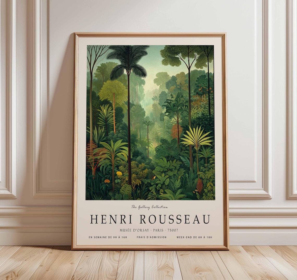 Henri Rousseau Vintage Boho Tropical Jungle Art Print