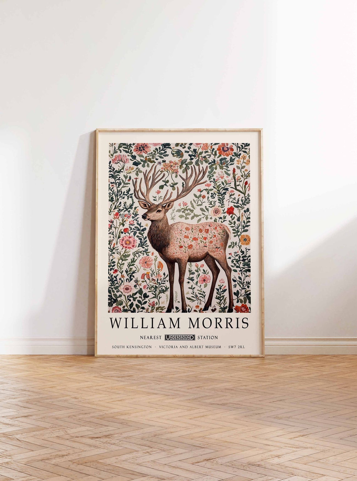 William Morris Deer Vintage Floral Meadow Botanical Art Poster - Image 2