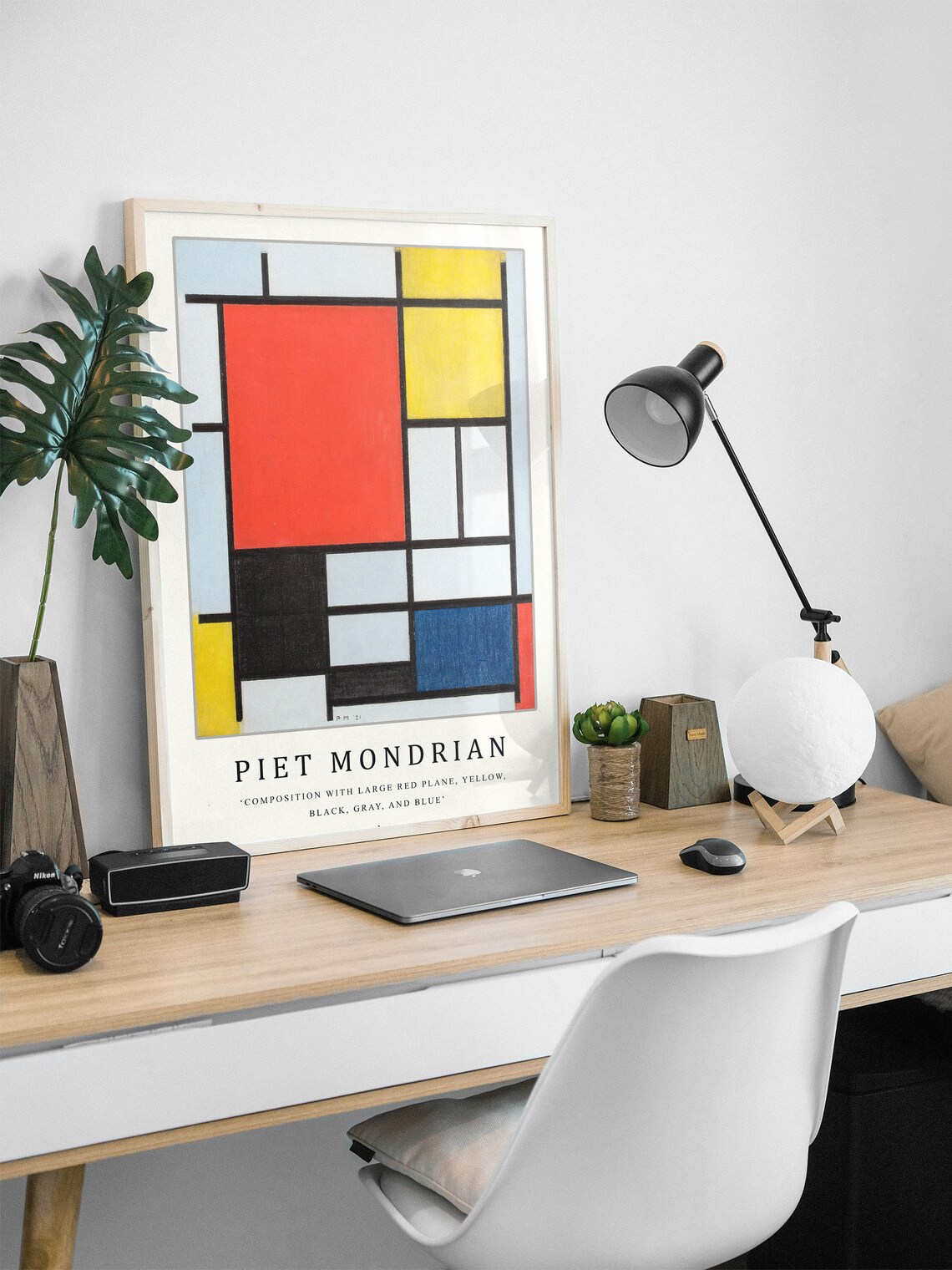 Mondrian Composition With Large Red Plane Art Print - Image 2
