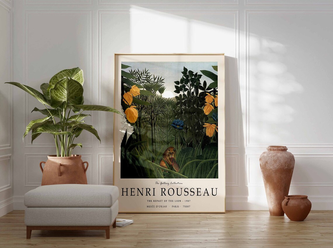 Henri Rousseau Poster The Repast Of The Lion Henri Rousseau Print Jungle Art Jungle Print Botanical Decor Floral Wall Art Floral Gift - Image 2