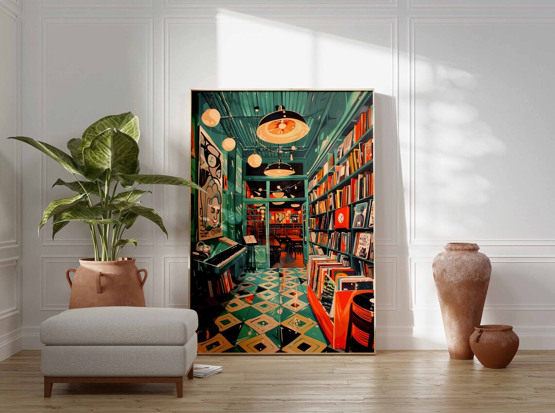 Retro Vinyl Record Store Music Poster, Vintage - Image 3