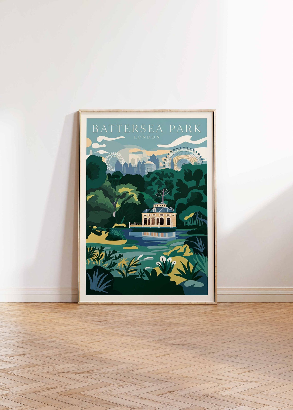 Battersea Park Lake Pavilion London Green Park Travel Poster - Image 2