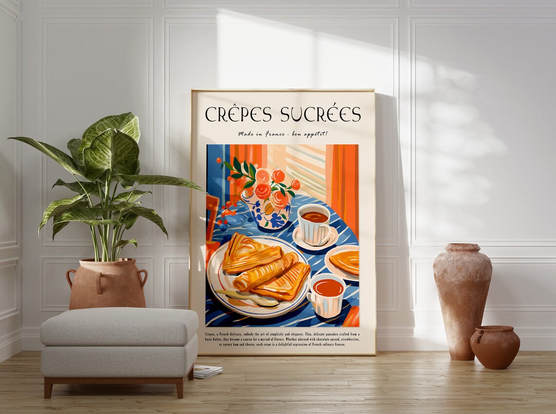 French Crepes Poster, French Food Kitchen Art Print - Image 2