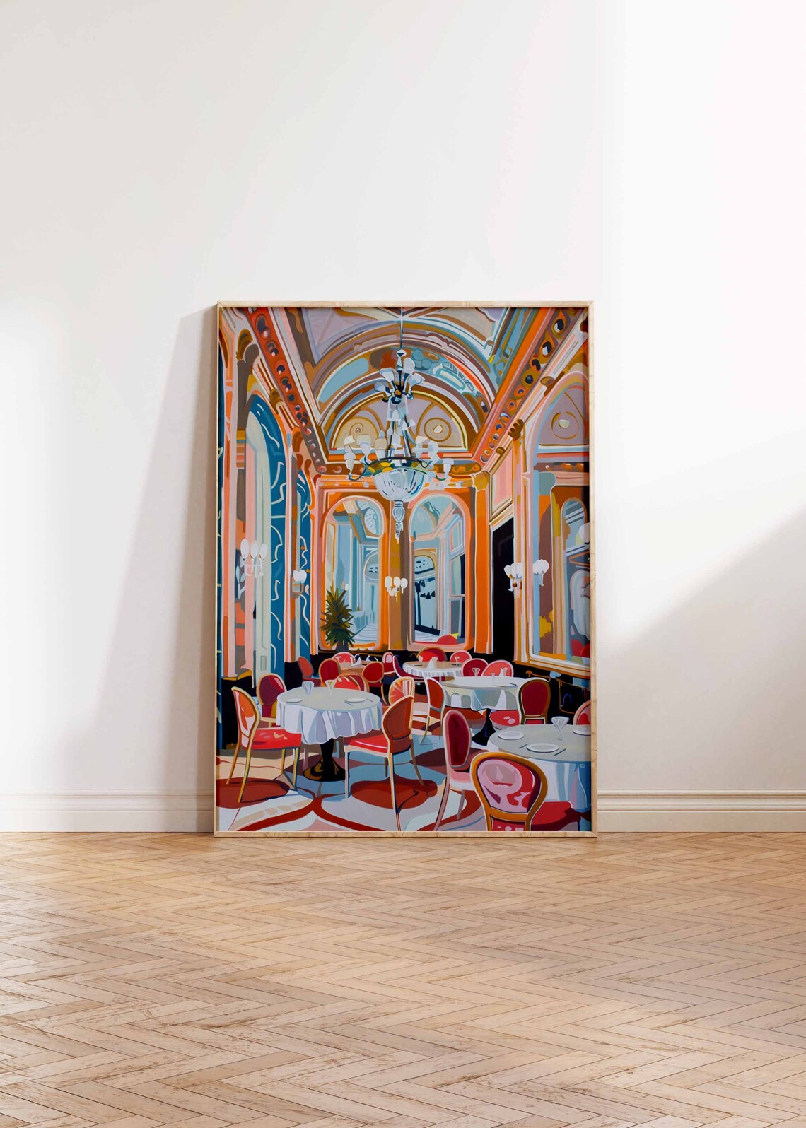 Grand European Casino Ballroom Chandeliers Interior Art Poster - Image 3