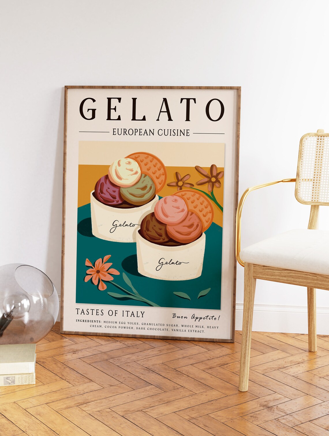 Gelato Italian Food Art Poster for Kitchen Decor - Image 2