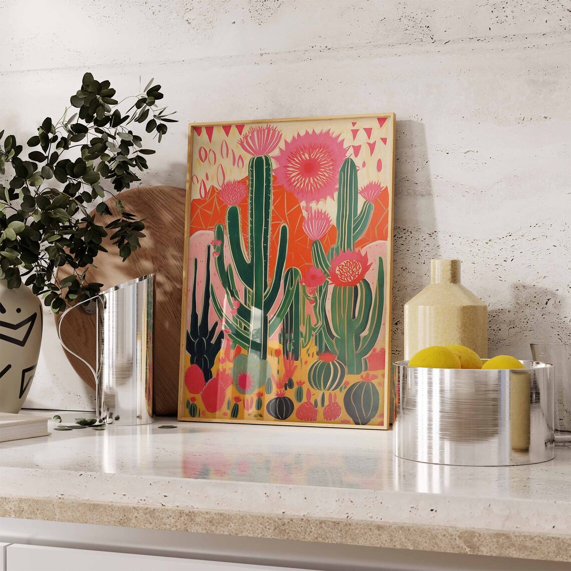 Mexican Cactus Floral Vintage Poster Art Print - Image 3