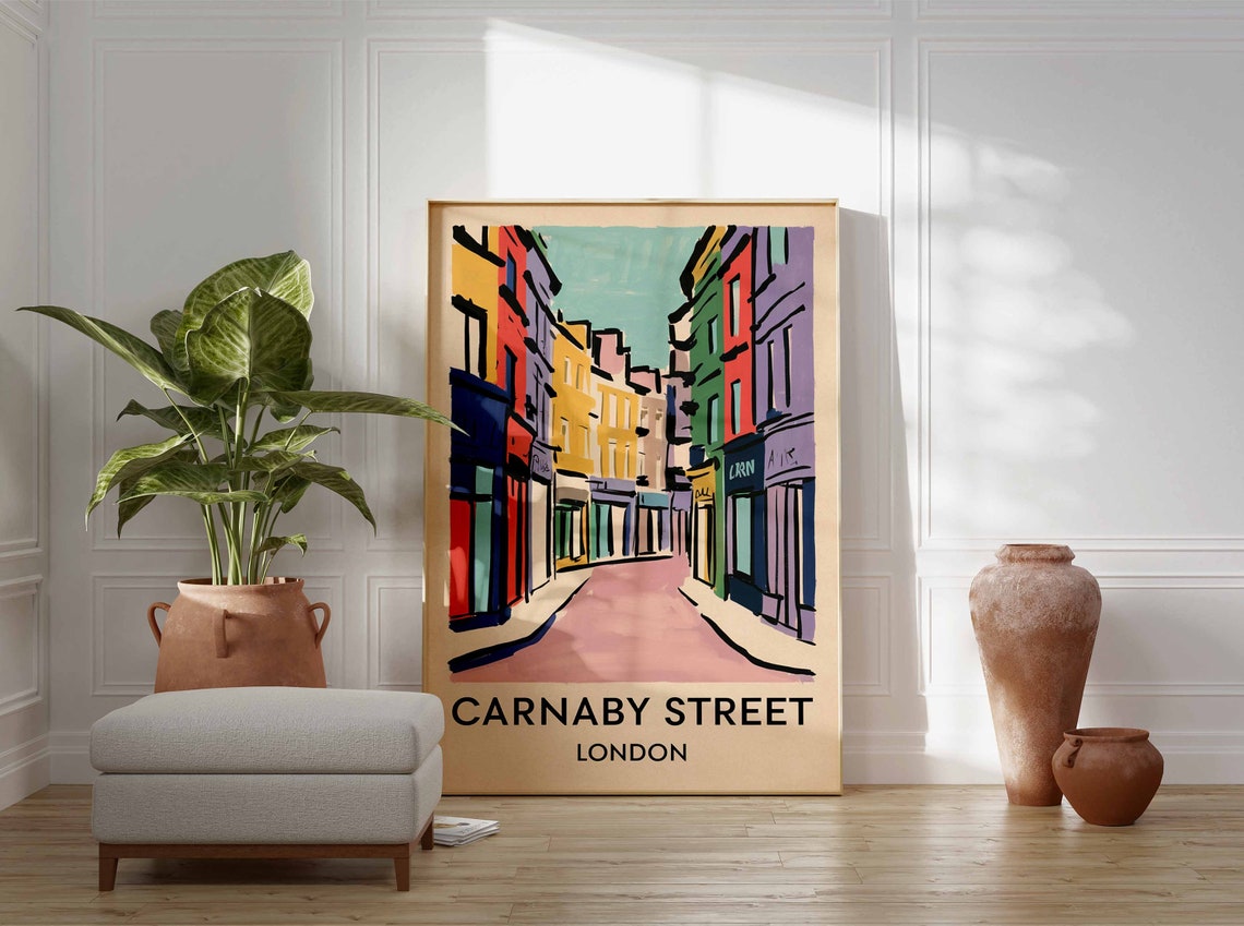 Carnaby Street Poster London Print London Art London Poster London Travel Print William Morris Print Retro London Art - Image 3