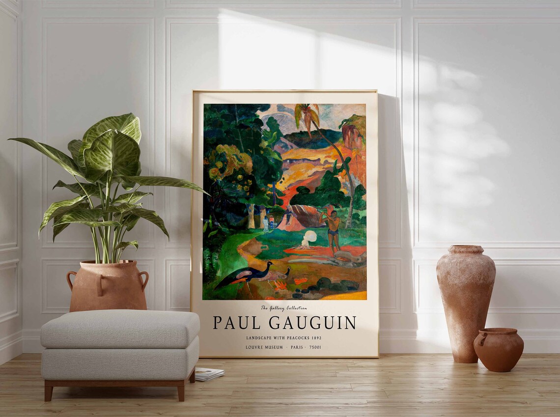 Paul Gauguin Landscape With Peacocks 1892 Tropical Gallery Poster - Image 2