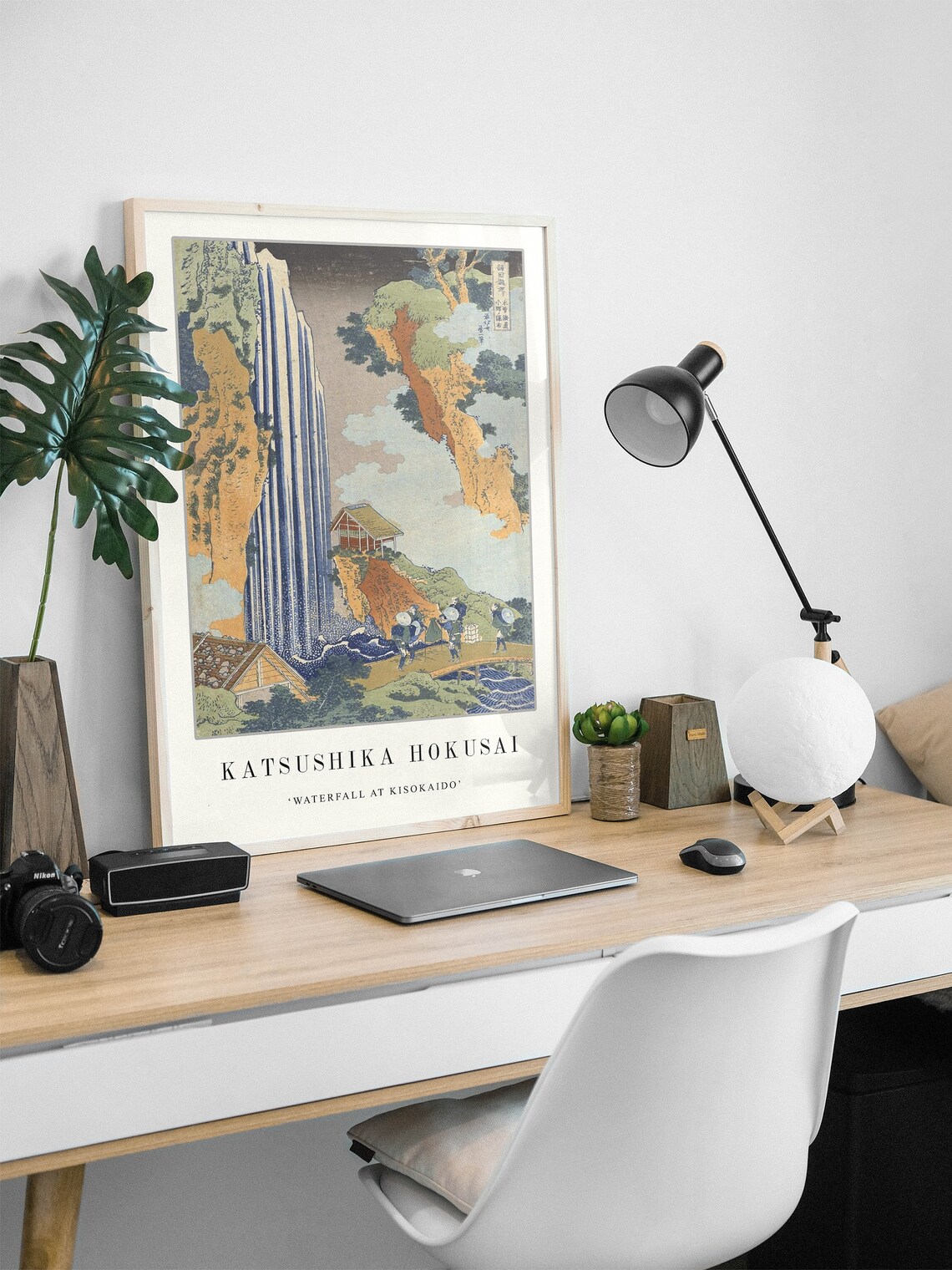 Katsushika Hokusai Waterfall At Kisokaido Japanese Ukiyo E Poster - Image 2