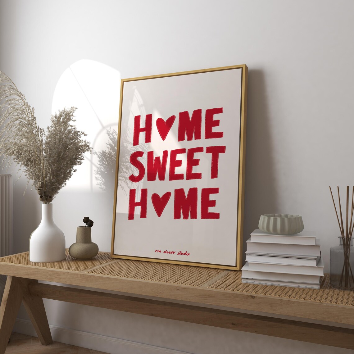 Home Sweet Art Print, Vintage Mid-Century Decor