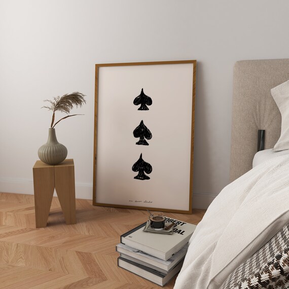 Spades Card Art Print, Vintage Mid-Century Style